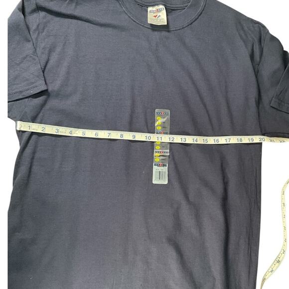 Vintage 90's JERZEES T-Shirts Solid Navy Blue Size Large NWT 100% Cotton 2 Pack - Picture 4 of 7